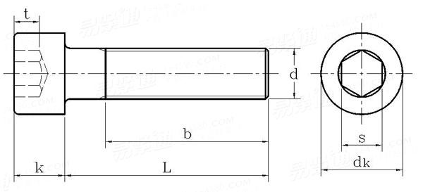 GB70.1-2000標(biāo)準(zhǔn)圓柱頭內(nèi)六角螺絲國標(biāo)號